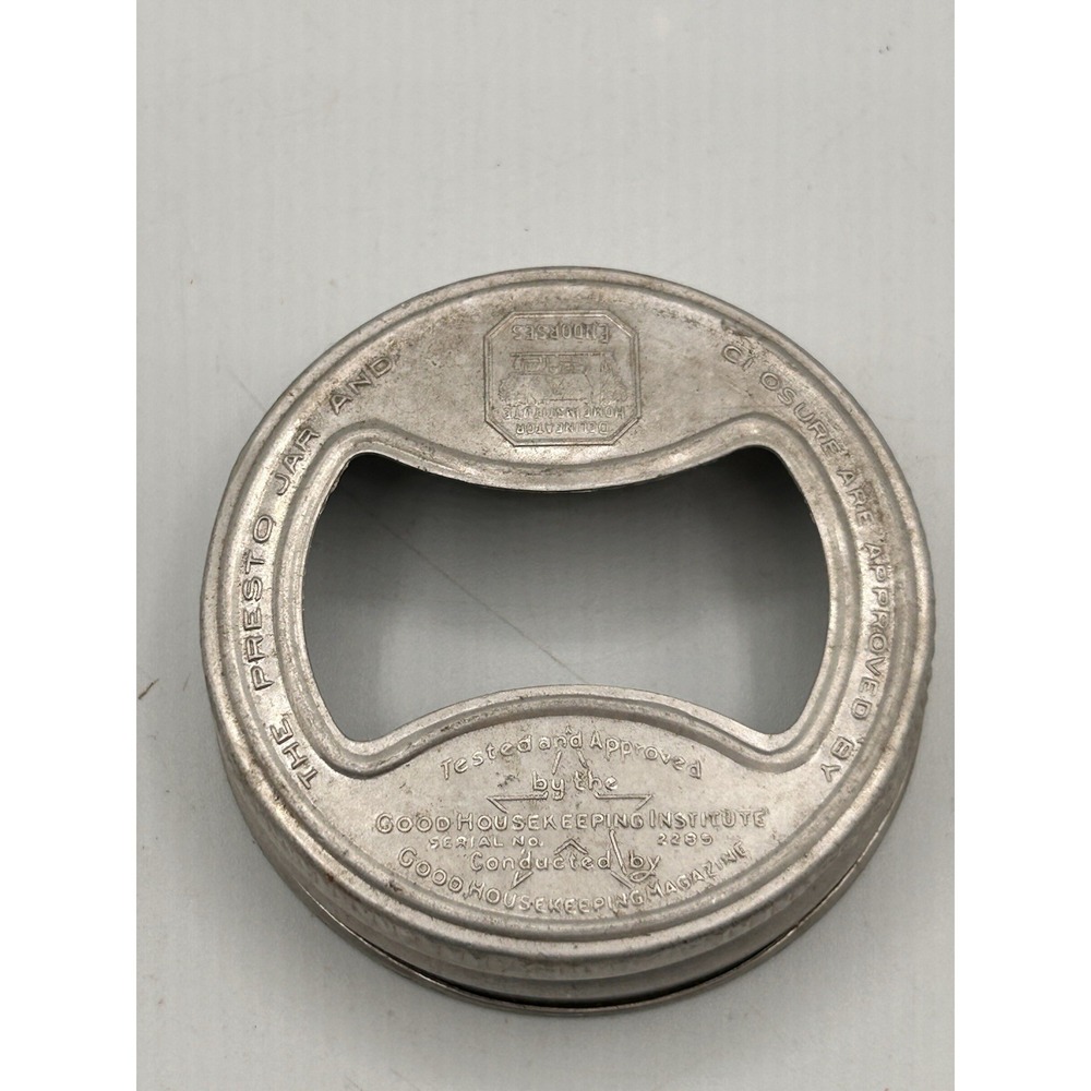 Presto Aluminum & Glass Canning Jar Lid Good Housekeeping seal 2"3/4" diameter
